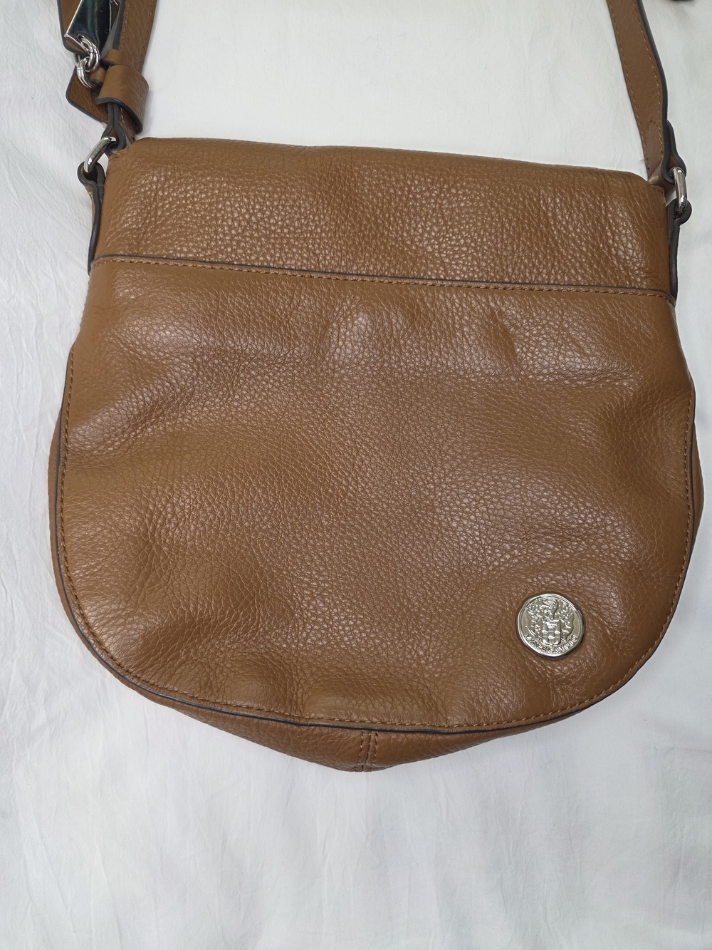Vince Camuto Tala Leather Crossbody Bag – Dark Rum Brown - Picture 6 of 9